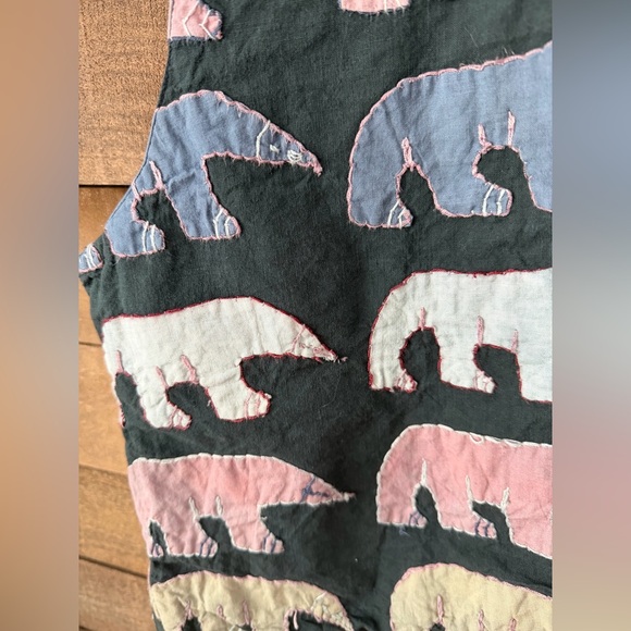 Vintage Quilted Bear Vest Soho Compagnie Medium Folk Layered Novelty Print - Picture 11 of 15